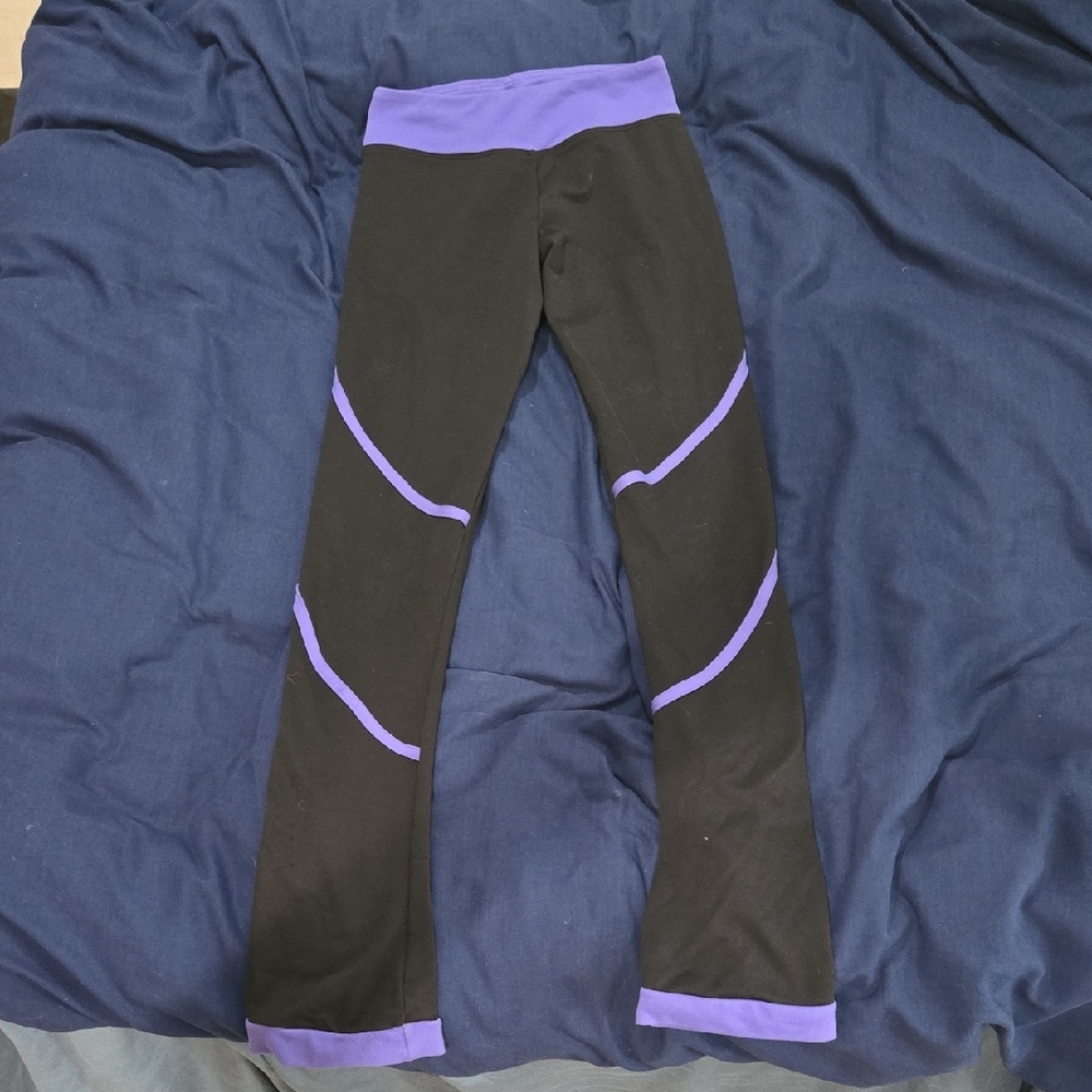 Chloe Noel Girls Black and Purple Skating Pants